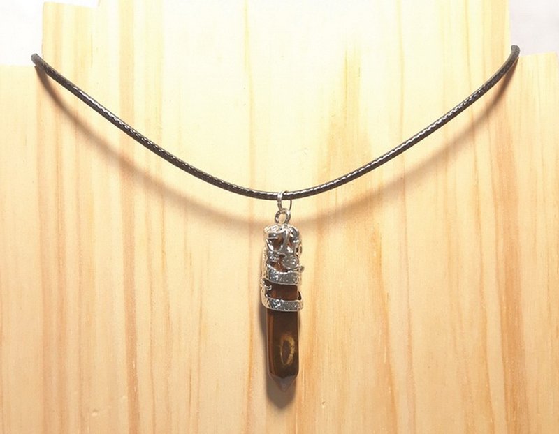 虎眼石 水晶柱 盘龙造型 项链 - 项链 - 半宝石 咖啡色