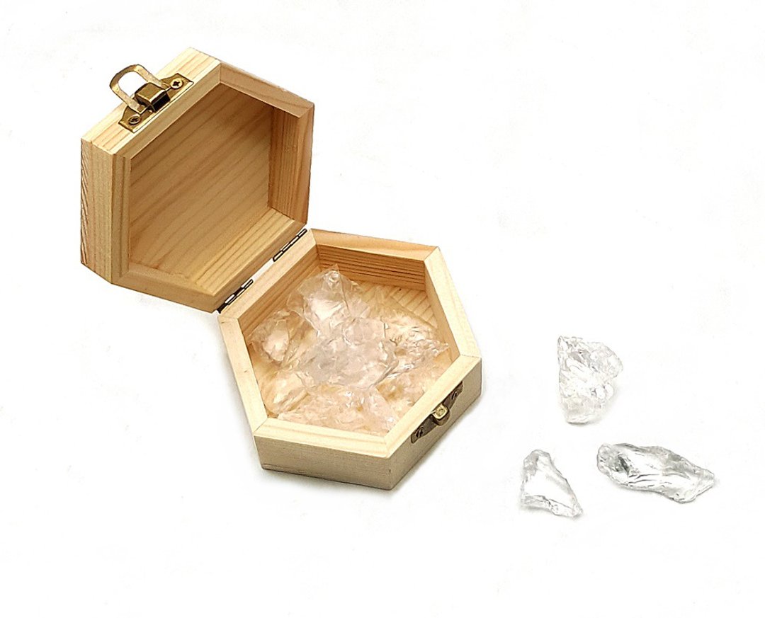 天然阿赛特斯莱晶白阿赛水晶 净化充电消磁松木盒套组 - 其他 - 水晶 白色