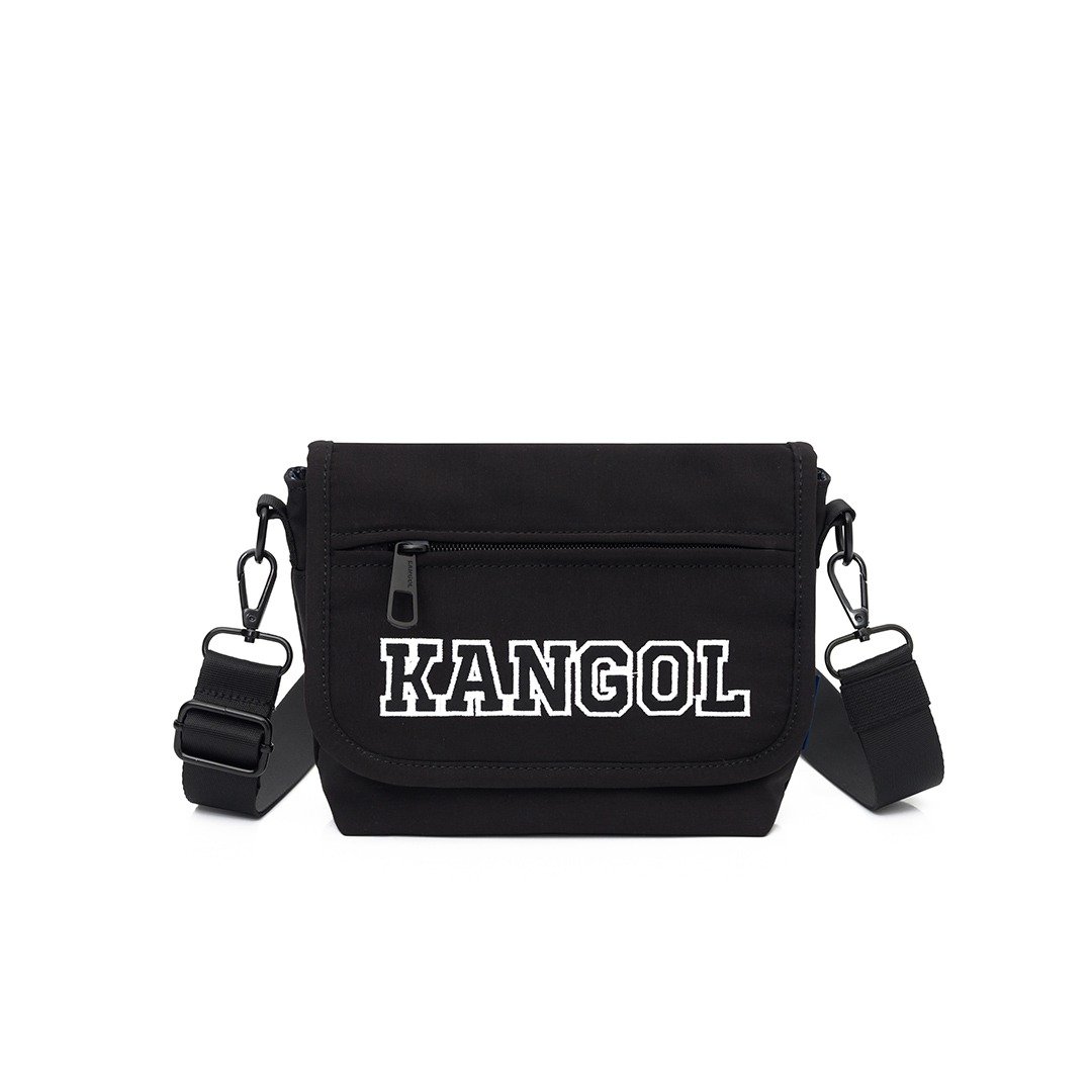 KANGOL袋鼠字母Logo侧背包 -黑 - 侧背包/斜挎包 - 聚酯纤维 