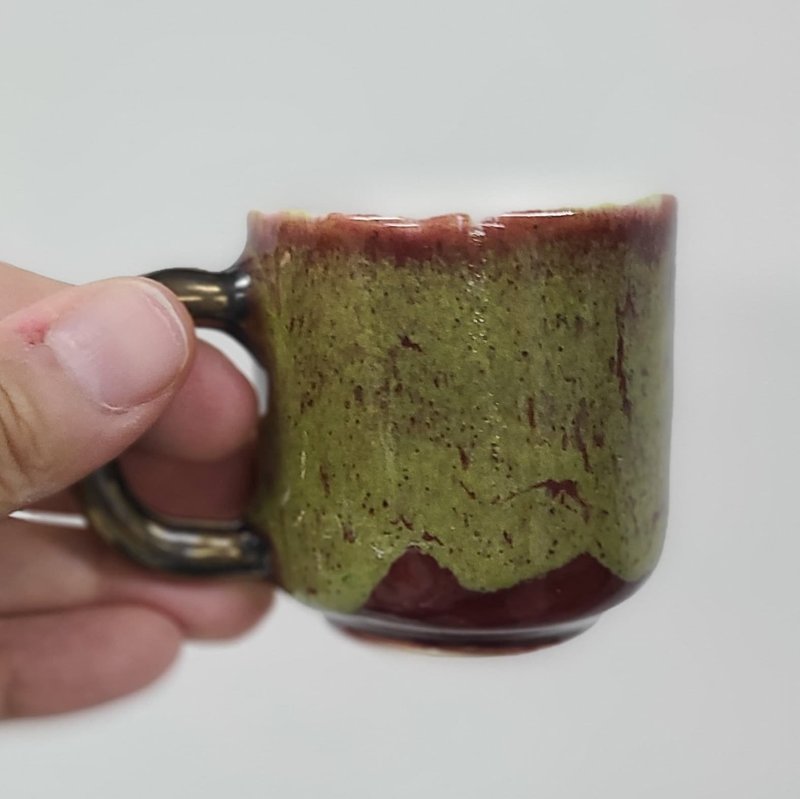 红绿混色浓缩咖啡杯 - 咖啡杯/马克杯 - 陶 绿色