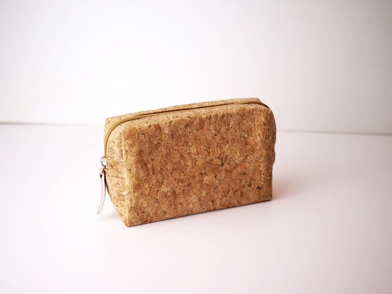 笔袋 - 软木 (可客制姓名) 可作收纳包/旅行包/化妆包/小物包 - 铅笔盒/笔袋 - 木头 卡其色