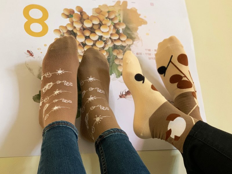 龙眼花花果果袜 (2双对称组) - 袜子 - 棉．麻 