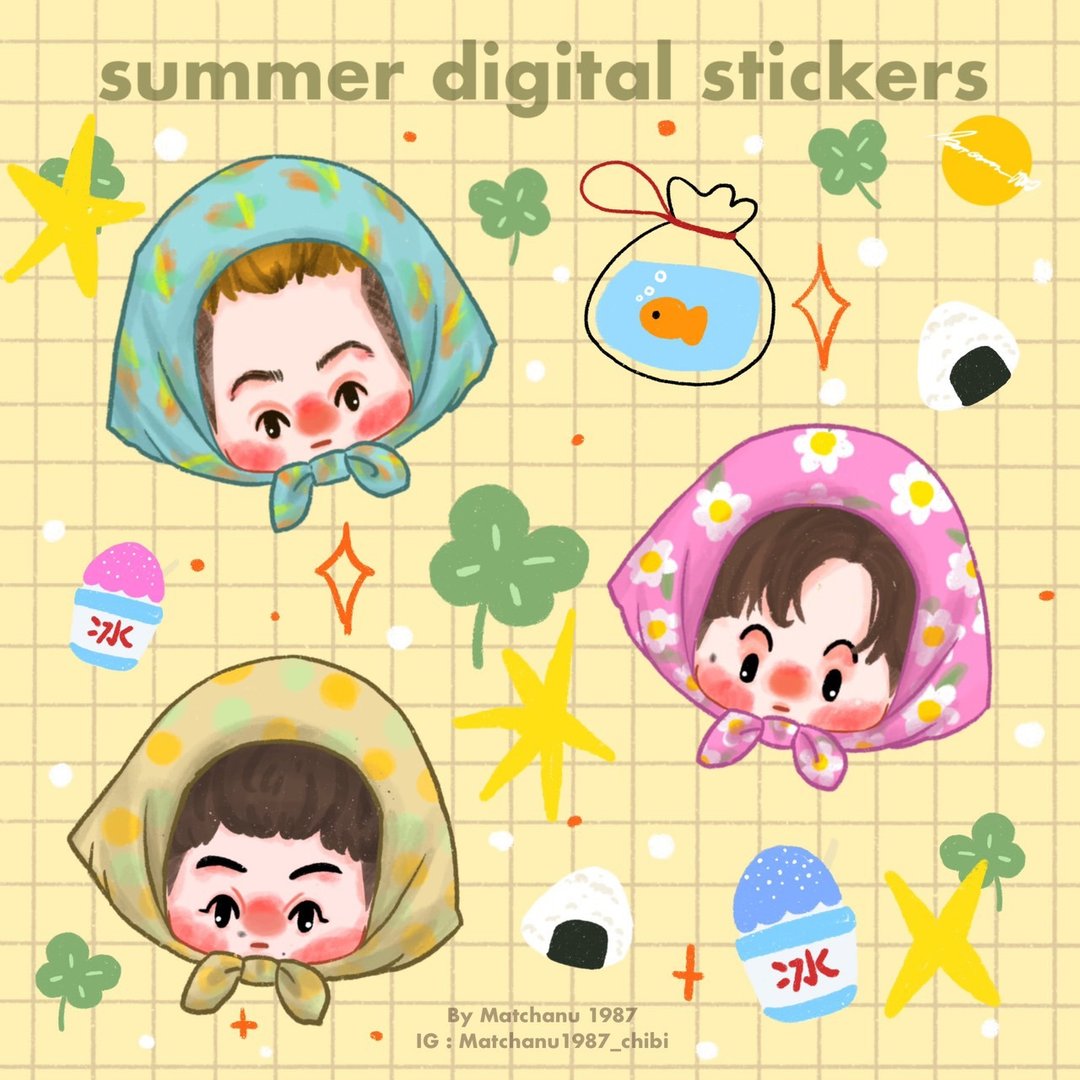 数位贴纸 - 夏日男孩 (png.文件) - 电脑手机桌布/贴图/App 图示 - 其他材质 