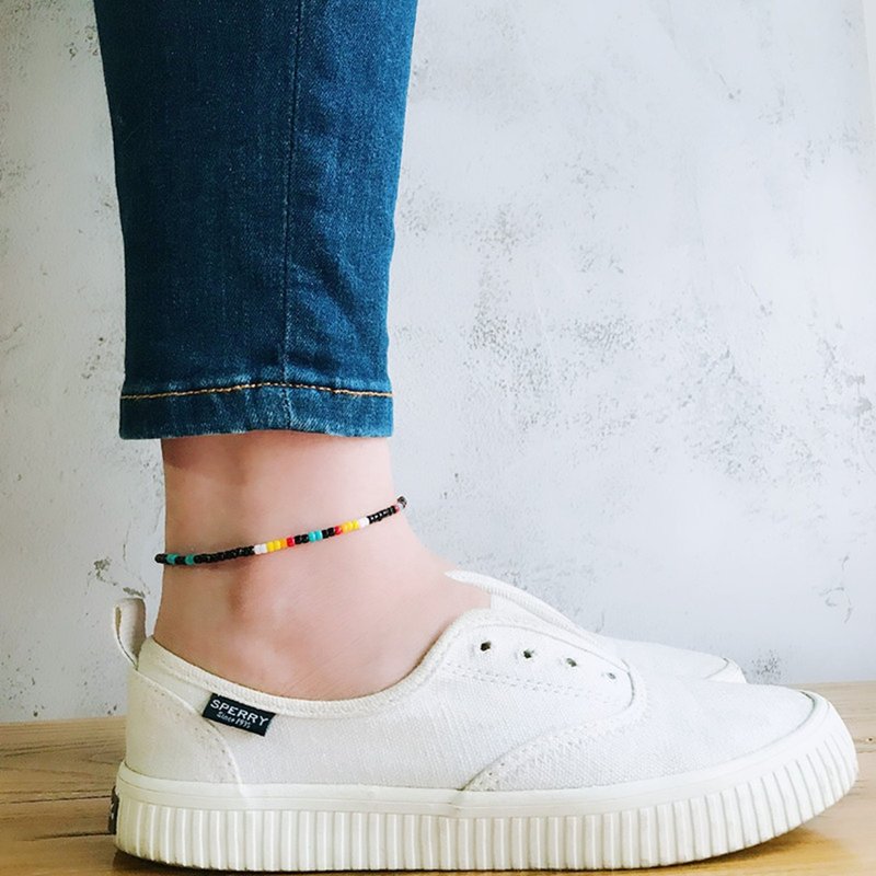 日系复古潮人日常配搭彩色脚链 vintage anklets 不掉色防水脚绳 - 脚链/脚环 - 其他材质 
