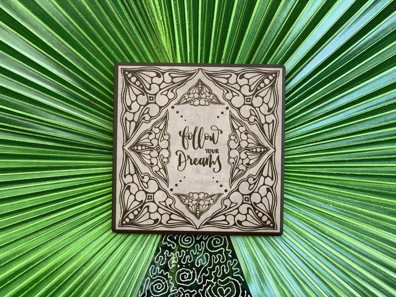 图腾 花纹 禅绕 - 吸水隔热杯垫 - 杯垫 - 粘土 