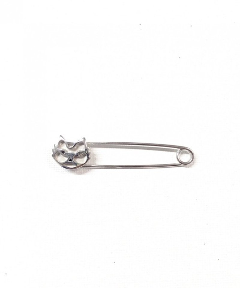 ねこちゃんシルバーブローチ - 胸针 - 其他金属 