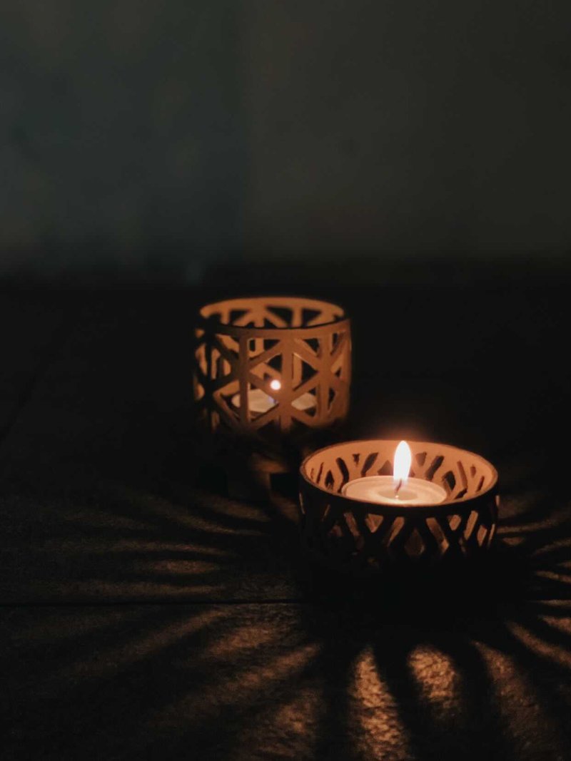 烛台 | 空气草盘子 | 菱格风 | 一物二用 | 只此一件 - 蜡烛/烛台 - 陶 卡其色