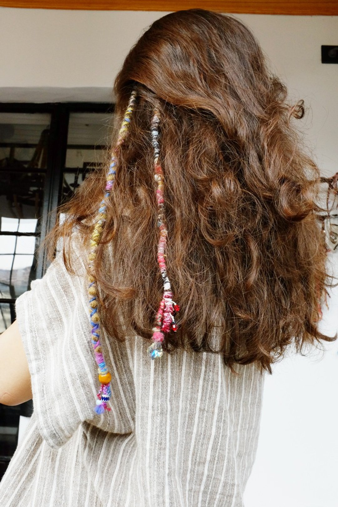 编发/ 脏辫/ hair wrap hair extension/ 可加发夹/ 波希米亚头饰 - 发饰 - 羊毛 多色