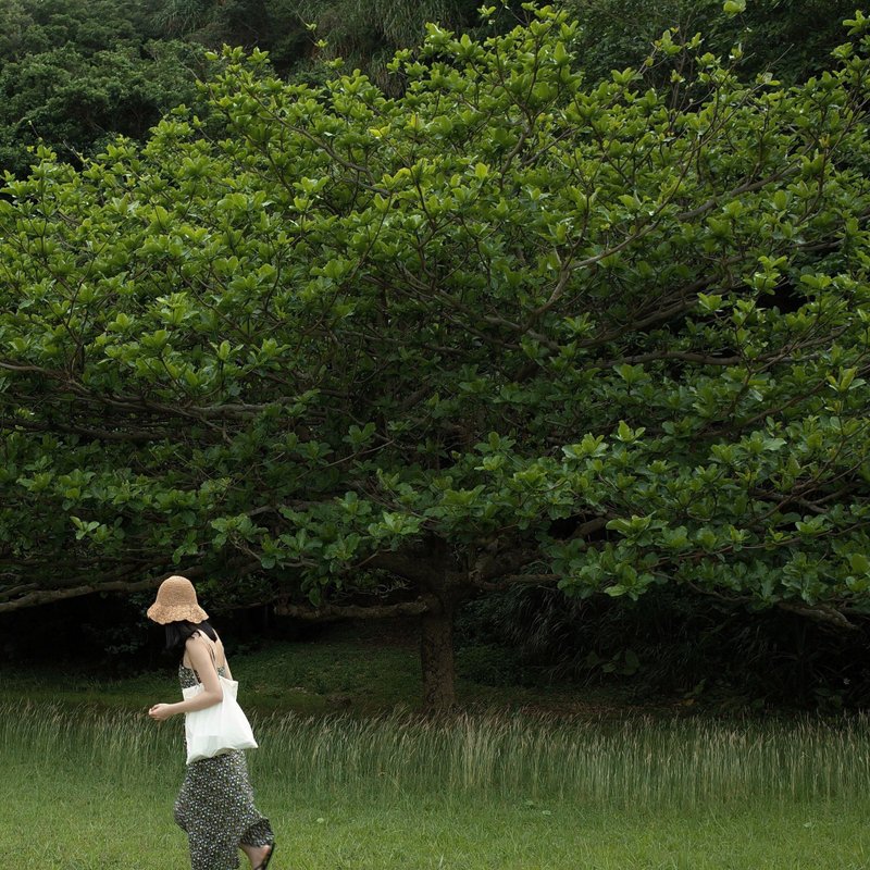复古印花 细肩洋装 - 洋装/连衣裙 - 棉．麻 黑色