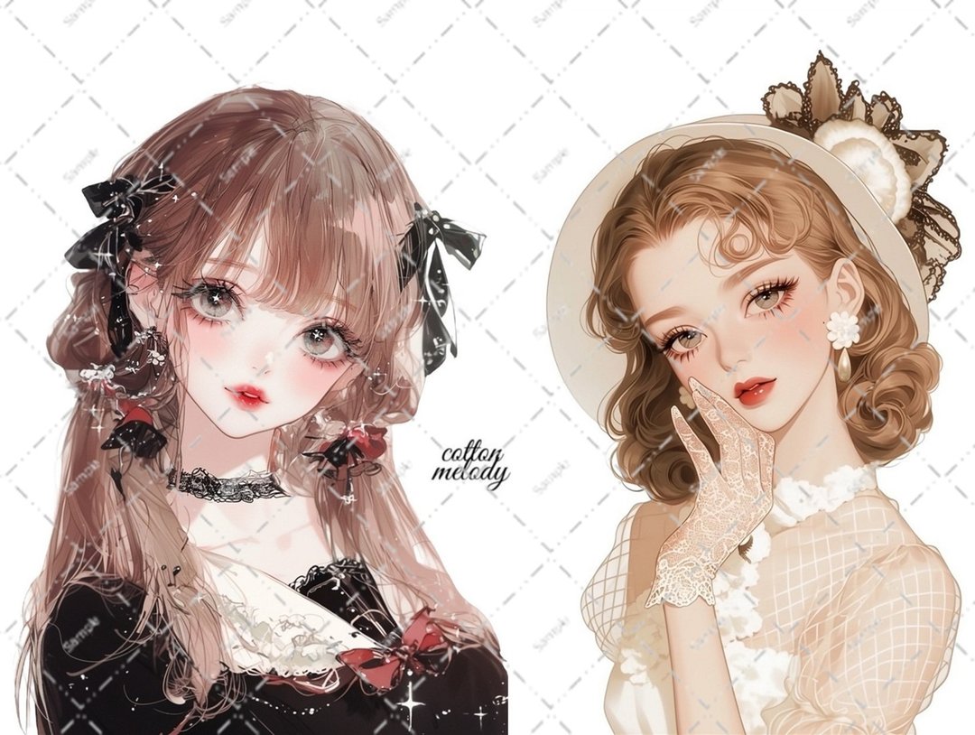 original sticker no.5853 人物贴纸 原创贴纸 人物贴纸 女孩贴纸 原创人物贴纸 - 贴纸 - 纸 