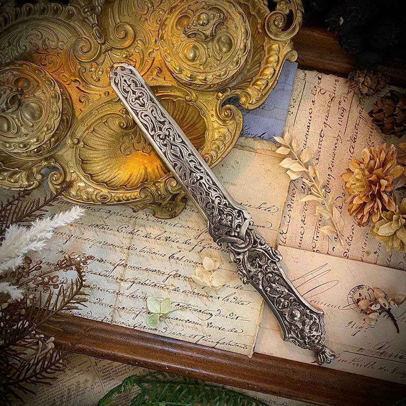 法国 Belle Époque 时期 新文艺复兴 洛可可风格 碳钢镀银拆信刀 - 剪刀/拆信刀 - 其他金属 银色