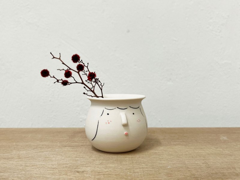 三千根子手工制白瓷 花器 花瓶 - 花瓶/陶器 - 陶 白色
