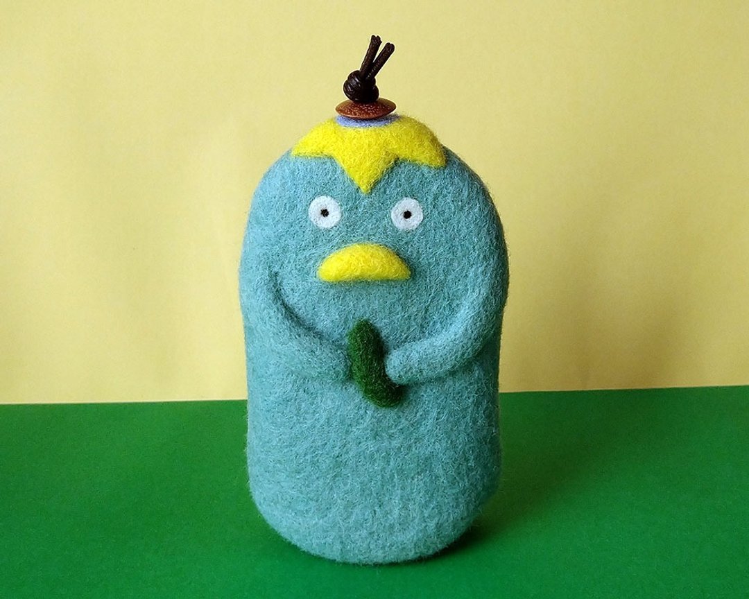Kappa-kun's felt key case - 钥匙链/钥匙包 - 羊毛 绿色