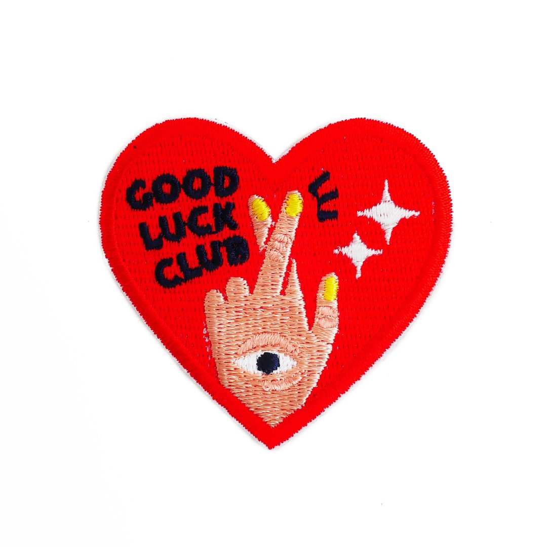 绣章 Good Luck Club 红色款，包袋挂饰，包袋配件 - 徽章/别针 - 绣线 红色