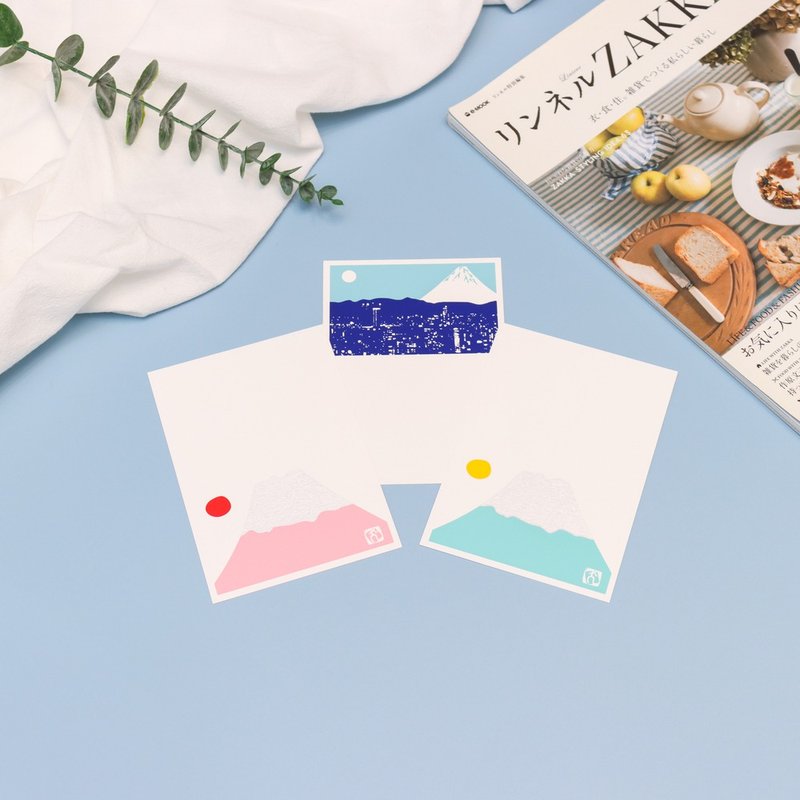 京都芸艹堂风景明信片-富士山系列-朝富士/夜富士/夕富士 - 卡片/明信片 - 纸 