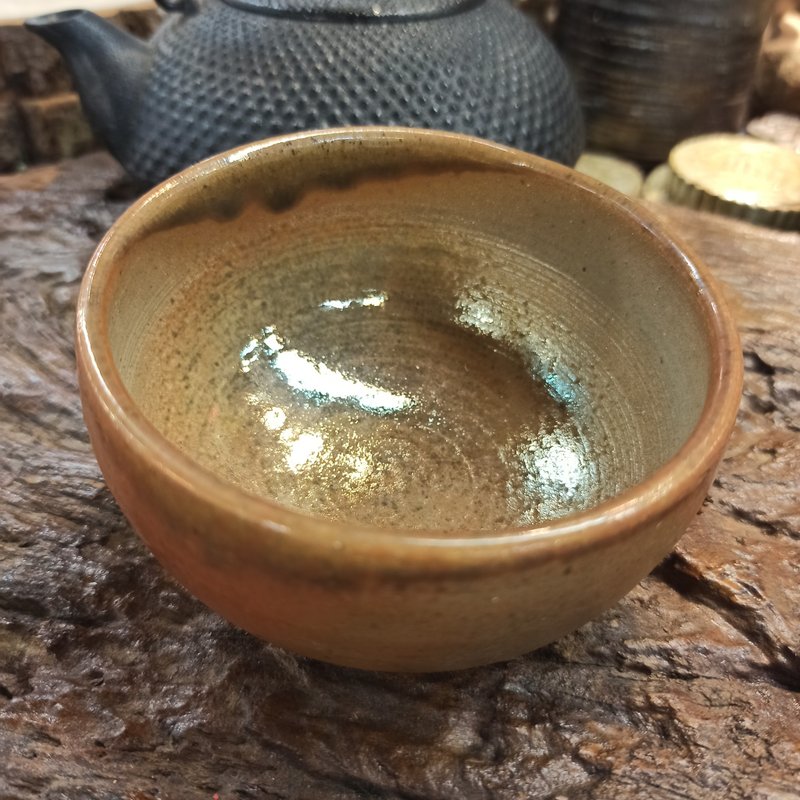 柴烧小茶碗金银彩 - 酒杯/酒器 - 陶 金色