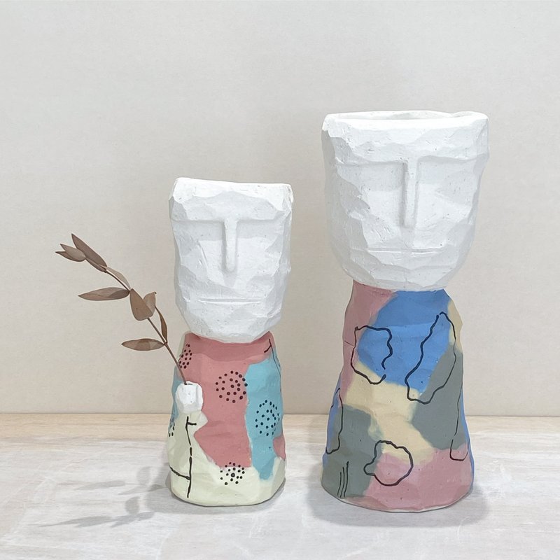 复活岛巨人小花盆 | 摆饰/花器 - 花瓶/陶器 - 陶 多色