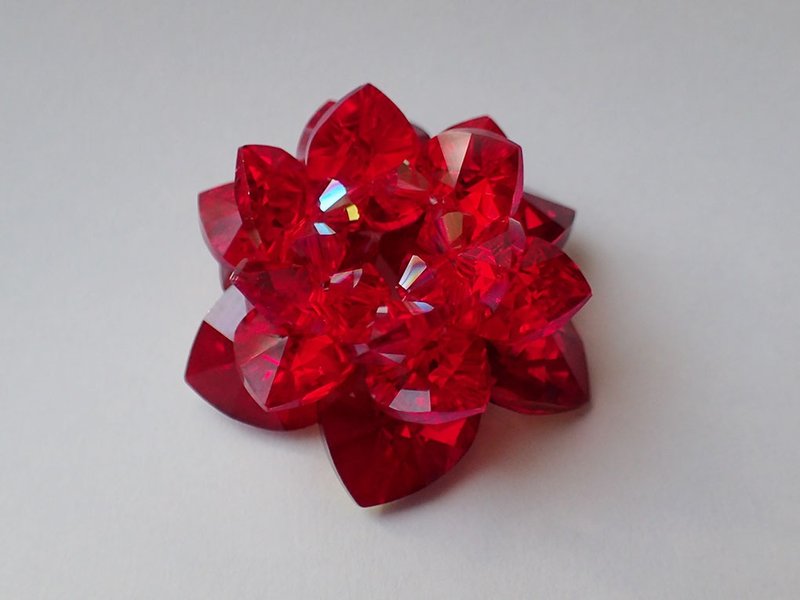 莲花 摆件 SWAROVSKI ELEMENTS(施华洛世奇元素) - 摆饰 - 玻璃 红色