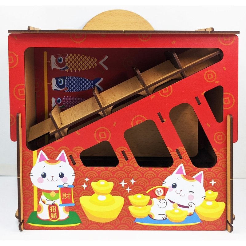 B款分类存钱筒 DIY材料包 全新改版 聪明 精准分类钱币 - 储蓄罐 - 木头 多色