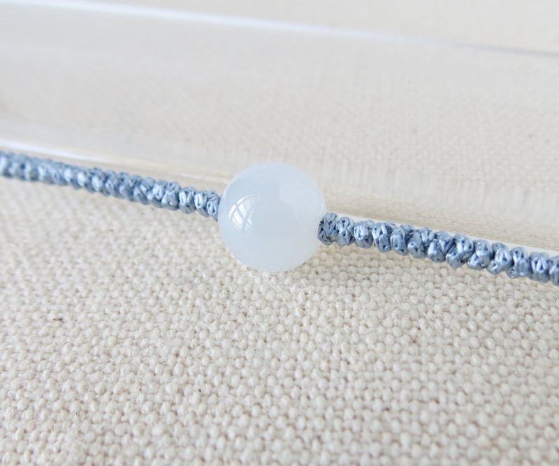 本命年【幸运石】白冰翡翠丝光编织手链*AS15*招财、开运、避邪 - 手链/手环 - 宝石 多色