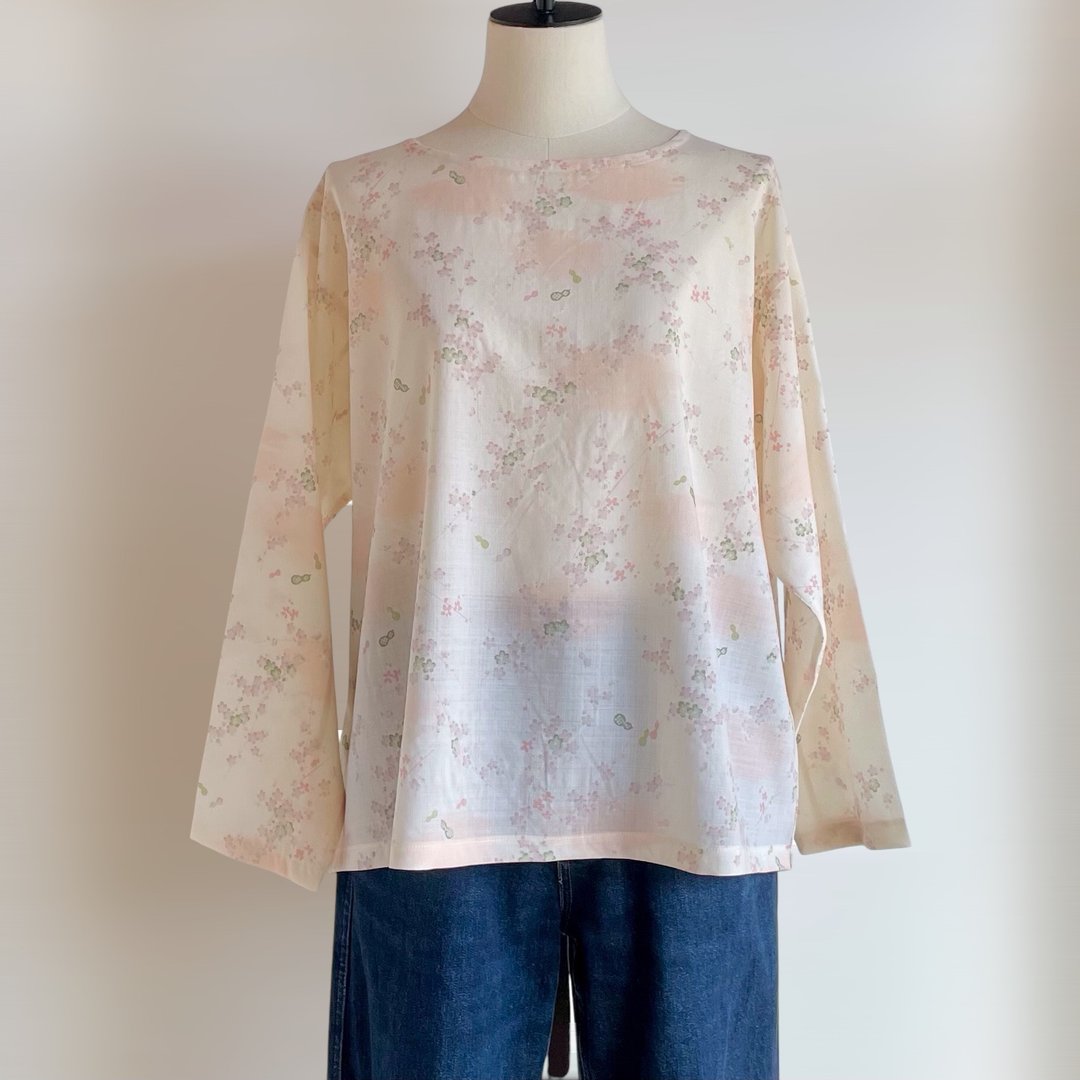 Pinkoi 代购 - T恤风衬衫【含运】长襦袢改造 长袖 粉色 - 女装上衣 - 棉 粉红色