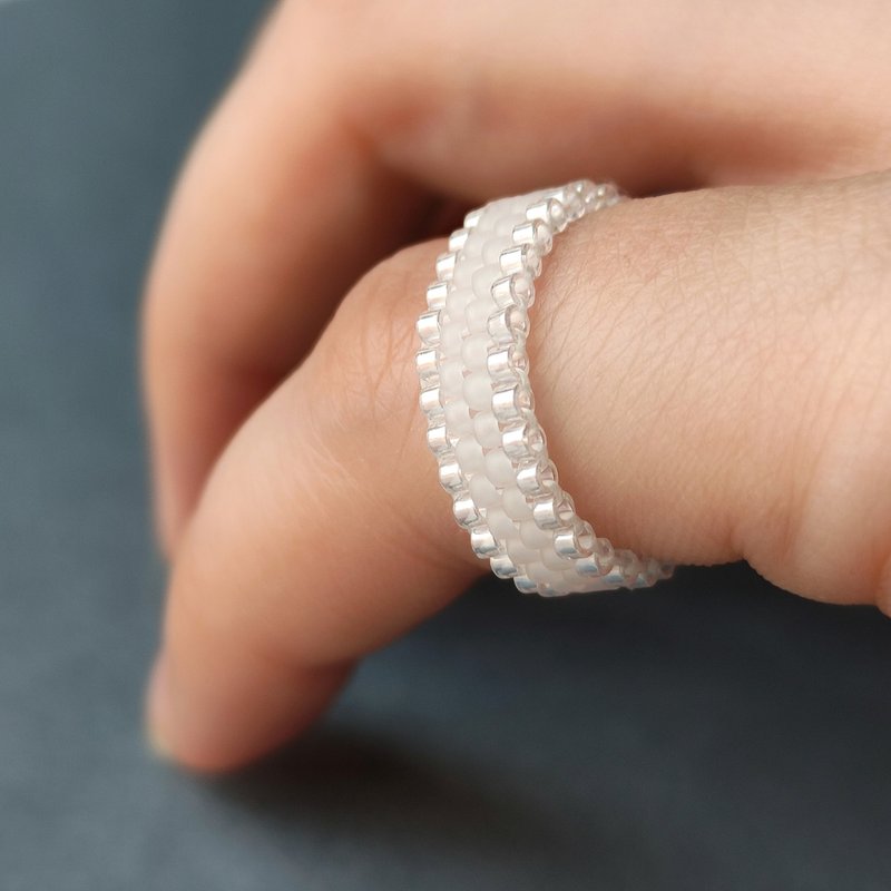 水晶珠戒指 | 手工饰品 | 玻璃尾戒 | 独特戒指 - 戒指 - 玻璃 透明