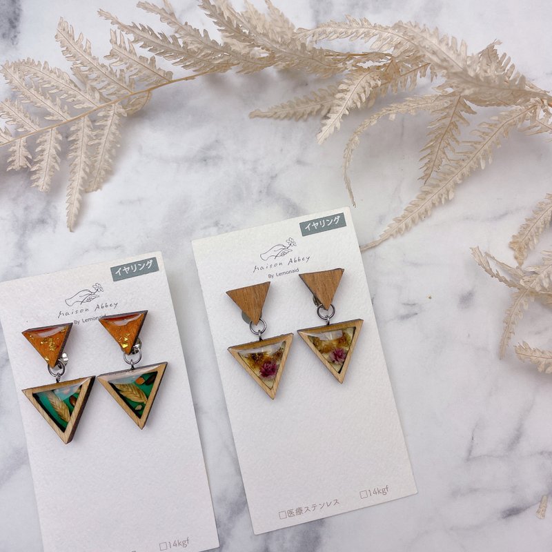 漆色耳夹/No 41 - 耳环/耳夹 - 树脂 