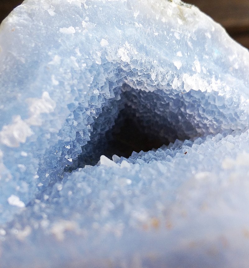 Chalcedony 马达加斯加产地 蓝玉髓 蓝纹玛瑙 天然矿石 原矿 - 摆饰 - 其他材质 