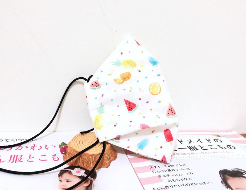 缤纷夏季/成人.儿童.幼幼.立体服贴布口罩.有鼻梁压条.可放滤材 - 口罩 - 棉．麻 白色