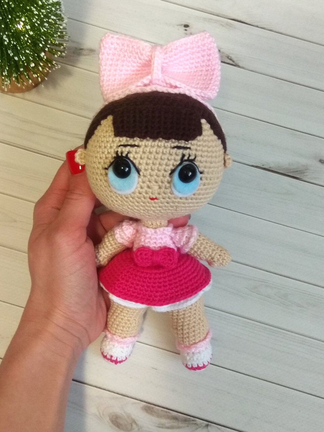 Doll L.O.L., doll LOL surprise, doll lol in pink dress, crocheting doll lol - 玩具/玩偶 - 棉 粉红色
