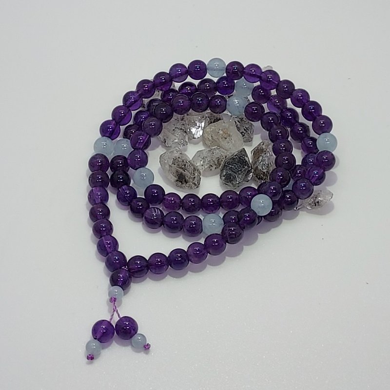 紫晶海蓝宝长手錬 - 改善人际关系 改善沟通能力 - 手链/手环 - 半宝石 