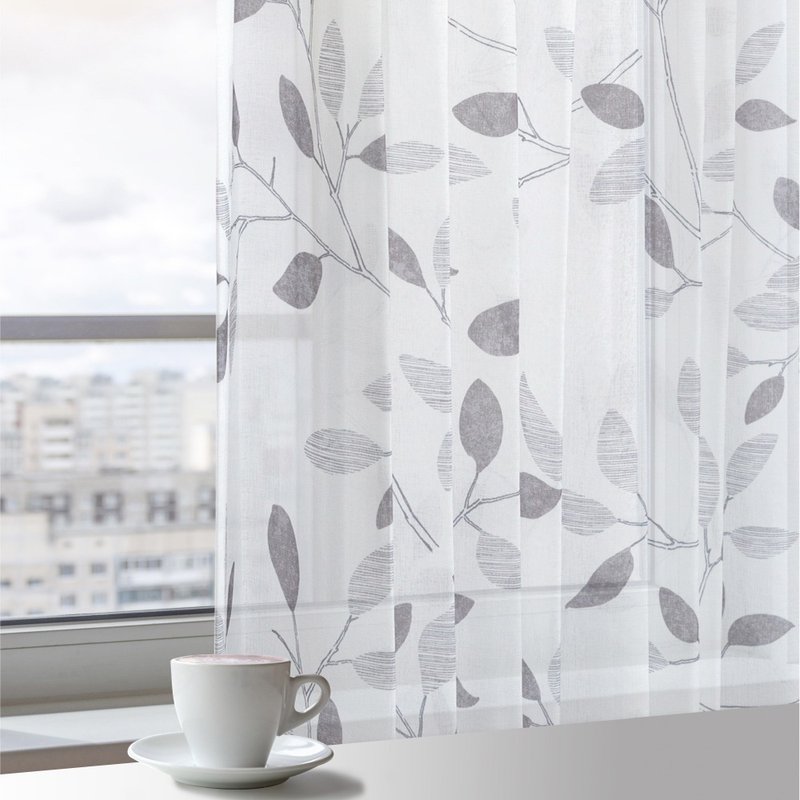 捷安家饰Home Desyne│MIT手工│透光窗纱窗帘│庭园疏影│织带 - 门帘/门牌 - 聚酯纤维 灰色