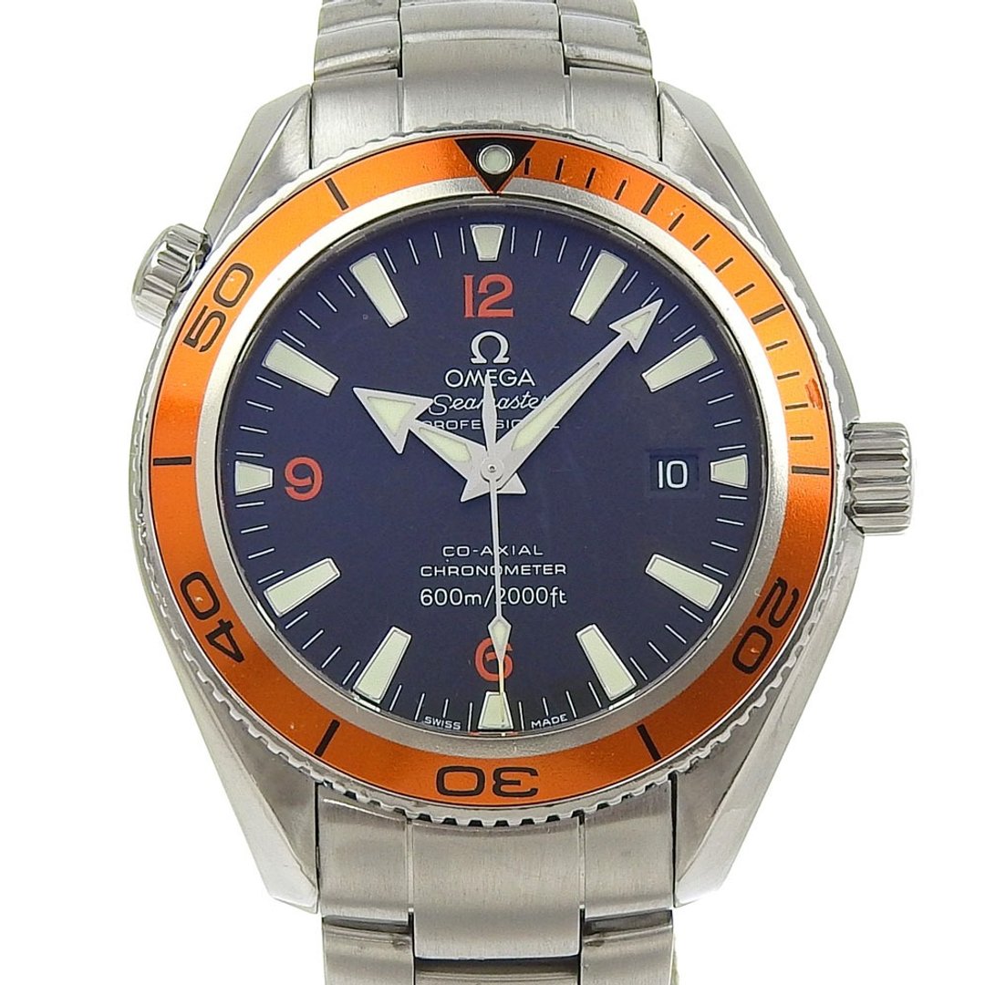 【日本直送】欧米茄 OMEGA 海马系列 Planet Ocean cal.2500 腕表 2208.50 不锈钢 自动上链 黑色表盘 男款【二手】 - 女表 - 不锈钢 银色