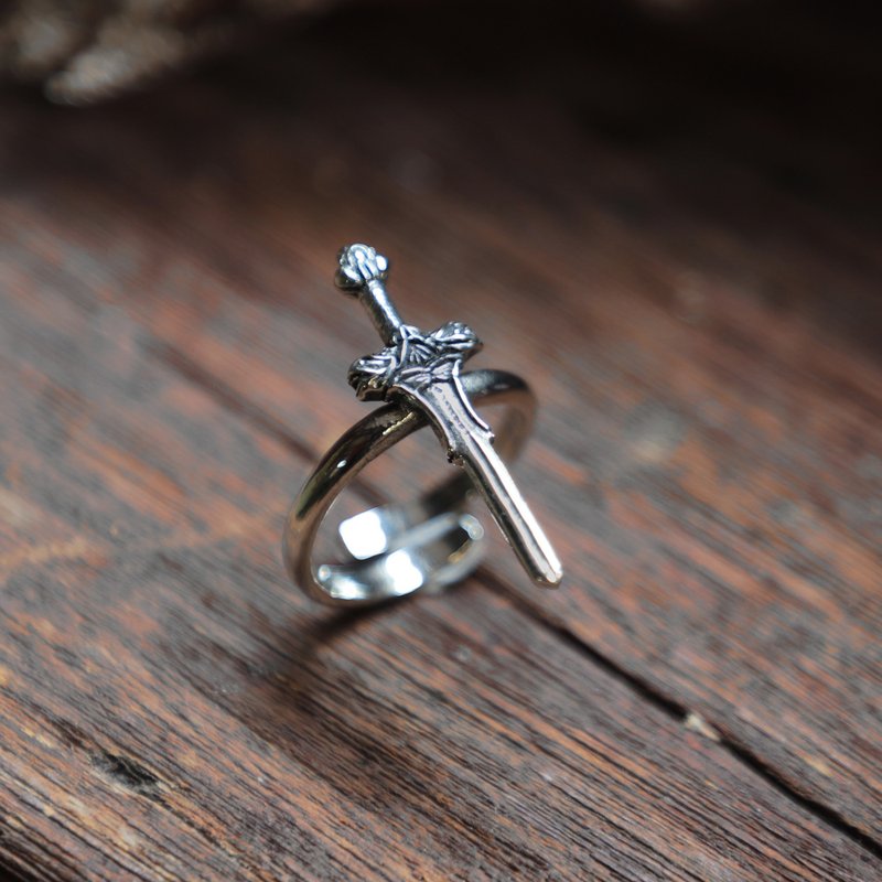 剑环人银保护 - 戒指 - 其他金属 银色