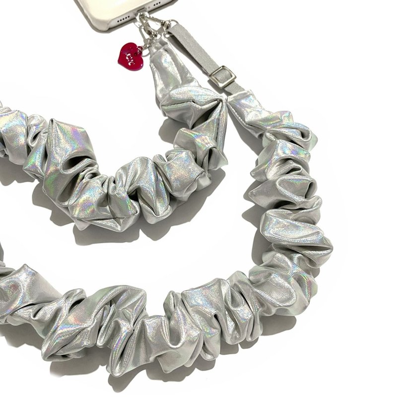 JCC 炫彩银大肠圈背带 - 挂绳/吊绳 - 聚酯纤维 银色