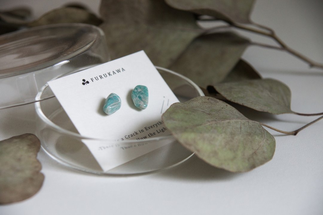 CRACK | 矿物系耳环 |  EARRINGS - 耳环/耳夹 - 玉石 蓝色