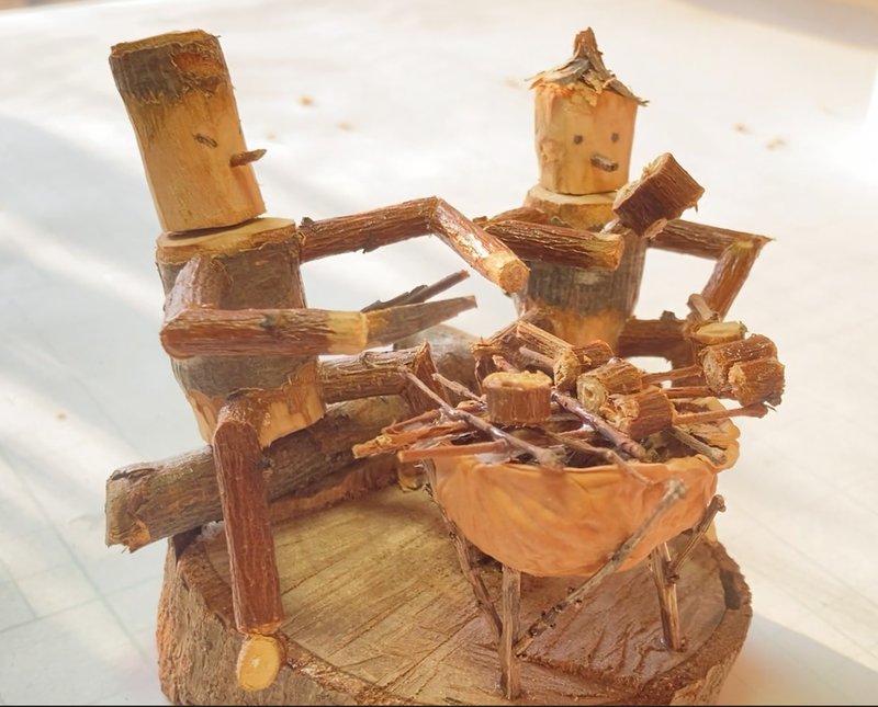 【家居饰品&办公小物】烤串聊生活的小伙伴 - 摆饰 - 木头 