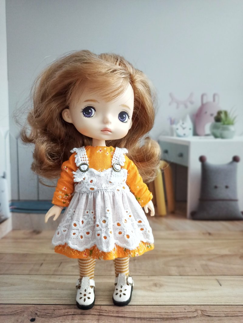 Cute dress + knitted tights, for xiaomi monst dolls, Holala - 玩具/玩偶 - 棉．麻 