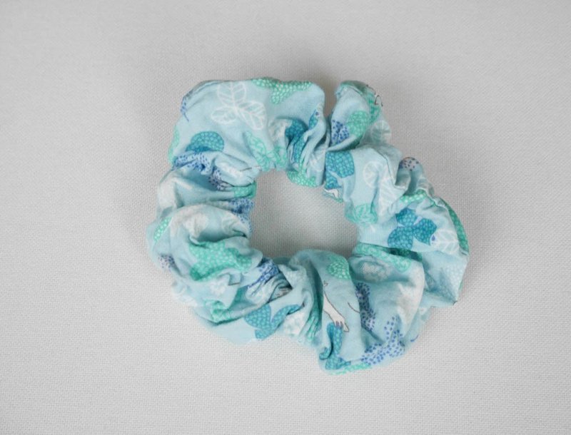 浅蓝叶子发圈 - 发饰 - 棉．麻 蓝色