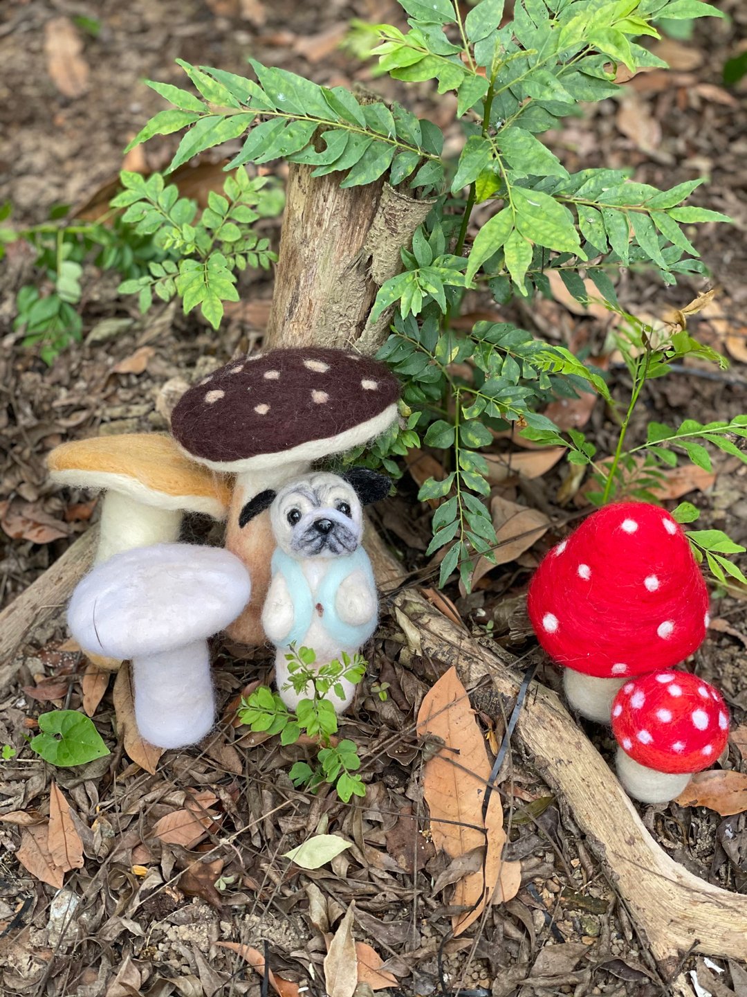 Mushroom Collection  羊毛毡香菇系列可爱狗狗 - 玩偶/公仔 - 羊毛 