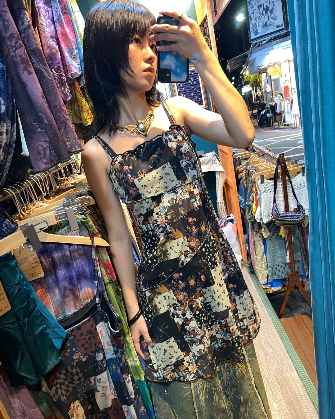 喜迎瑶 连身裙 长裙 裙子 吊带裙 多种穿法 民族风 嬉皮 复古风 h - 裙子 - 其他材质 