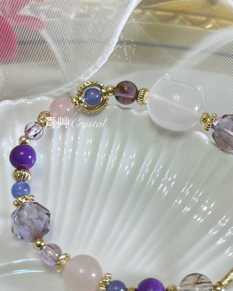 妙妙猫 粉晶猫咪 - 手链/手环 - 水晶 