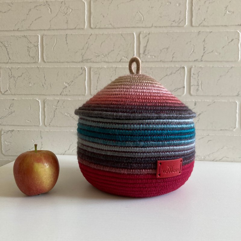 带盖覆盆子储物篮 16 厘米 x 16.5 厘米 - 收纳用品 - 棉．麻 紫色