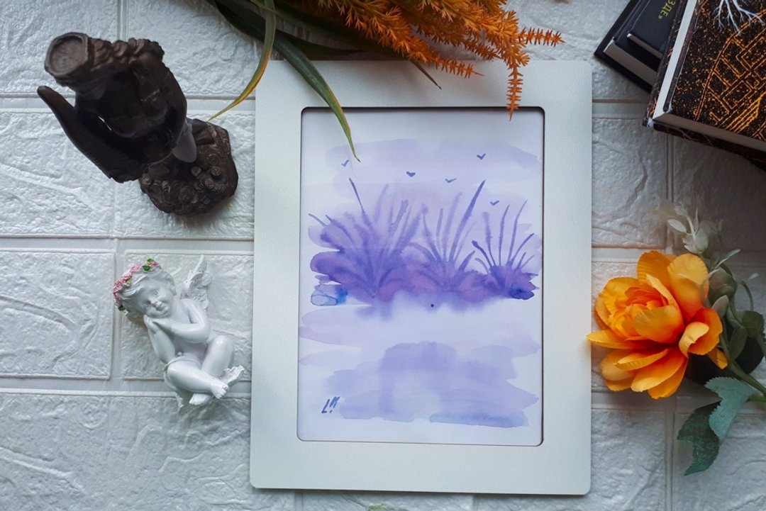 壮丽的自然 #228，风景画，水彩画，抽象， - 墙贴/壁贴 - 纸 多色