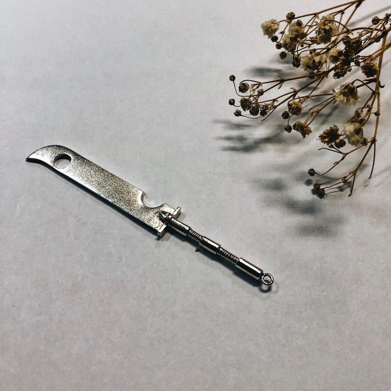 999纯银 日式忍者武器系列 斩首大刀坠 - 项链 - 纯银 银色