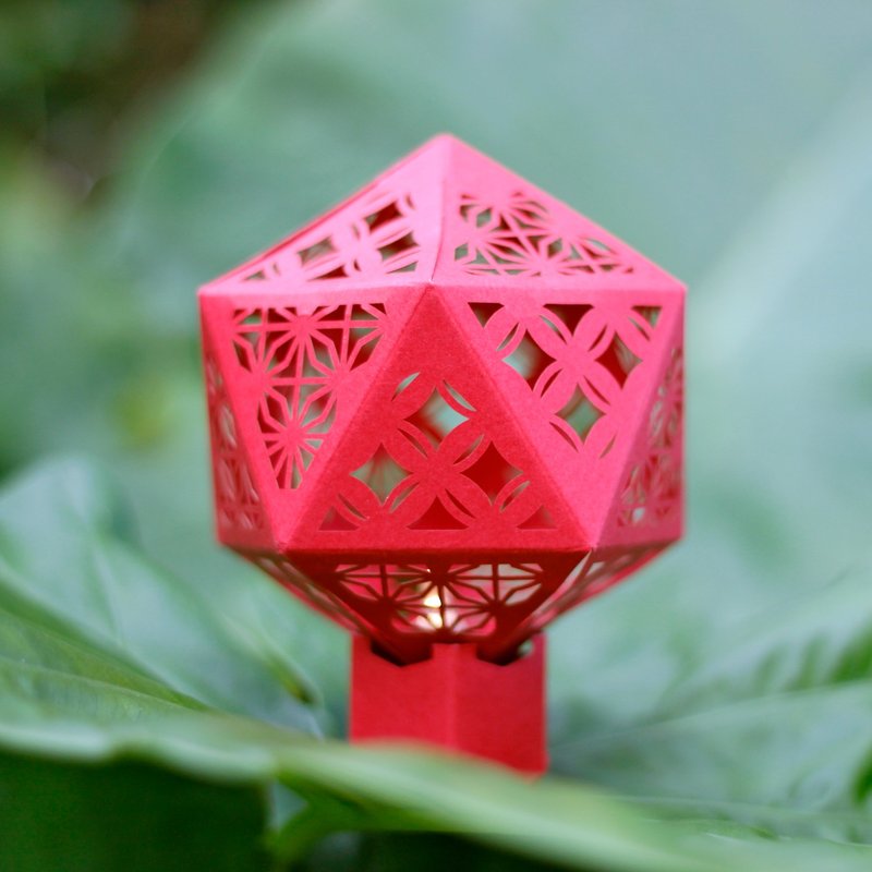 台湾窗花灯球 | 胭脂色 | 纸艺小夜灯 | 附LED灯泡 (单入) - 灯具/灯饰 - 纸 红色