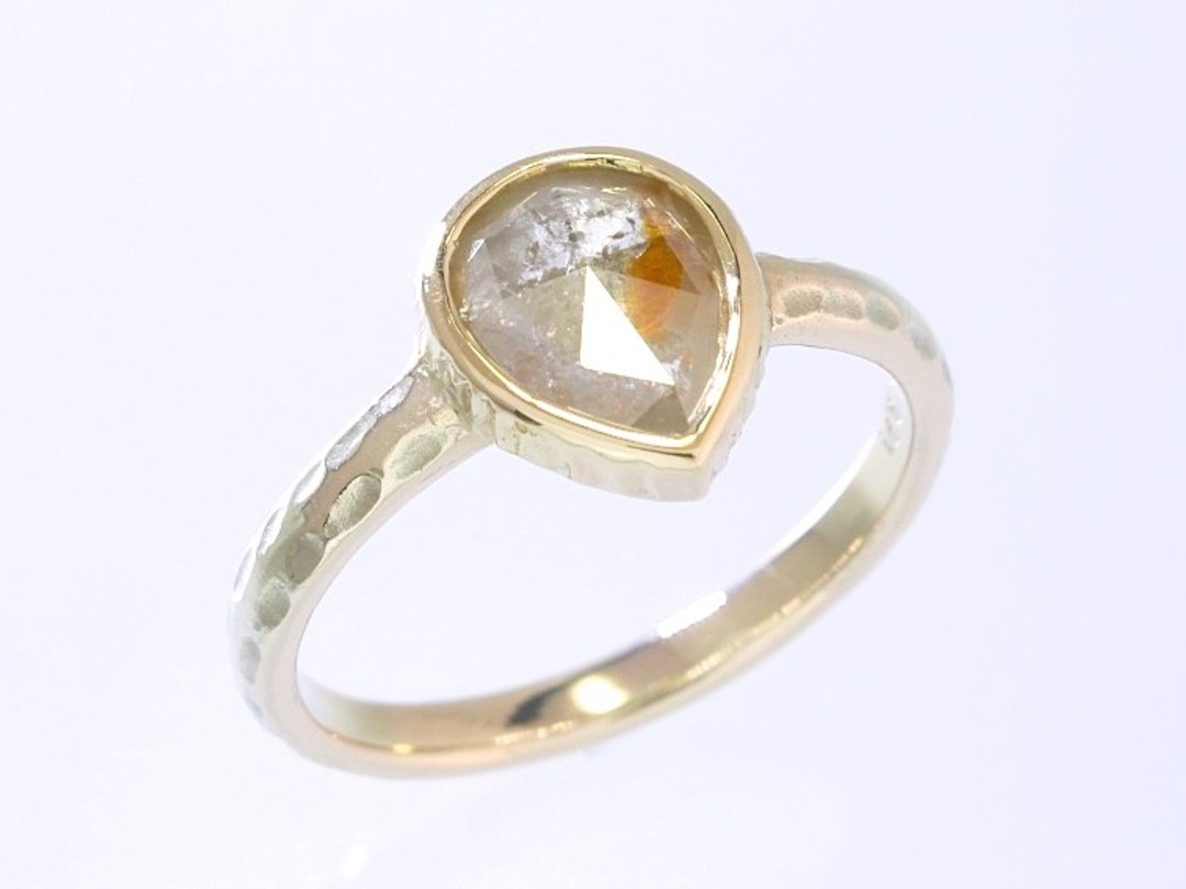 Japan Quality | 0.91 c Natural Diamond Solitaire Ring Apricot 10 K YG - 戒指 - 其他金属 金色
