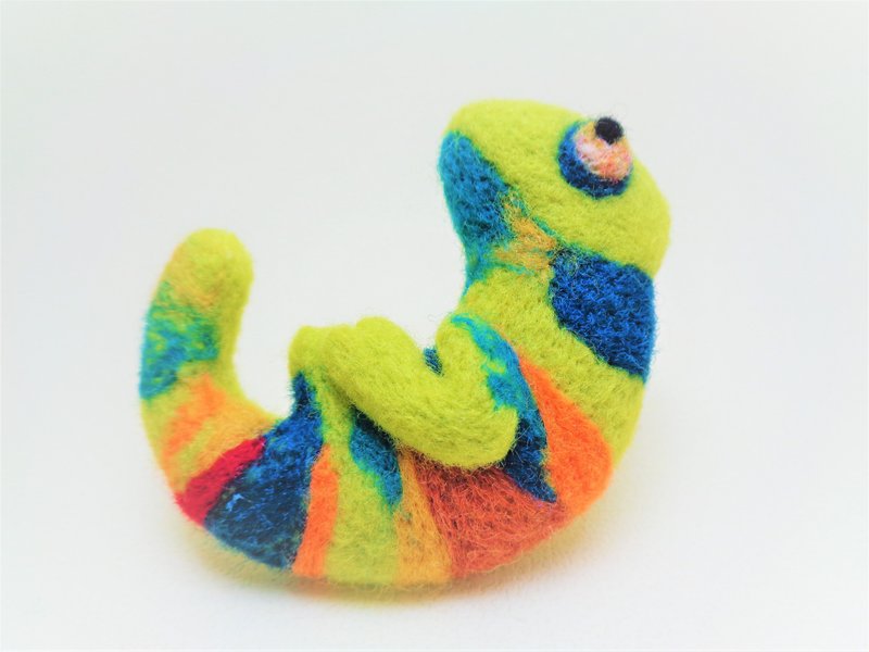 Chamaeleonidae 小小变色龙羊毛毡胸针 - 胸针 - 羊毛 绿色