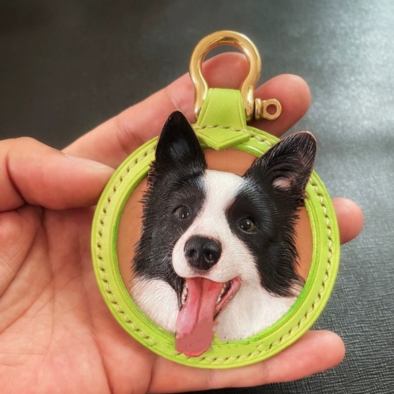 【订做】我的宠物 宠物雕刻钥匙圈 皮革雕刻 狗 猫 宠物画像 皮革画钥匙圈 宠物皮革钥匙圈 - 订制抱枕/饰品 - 真皮 