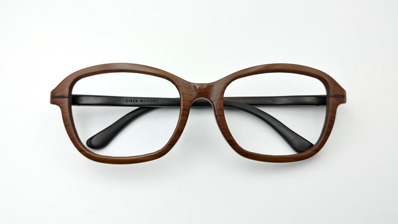 精致手工木制眼镜 原木眼镜 台湾手工制造/赠送桧木手机平板架 - 眼镜/眼镜框 - 木头 咖啡色